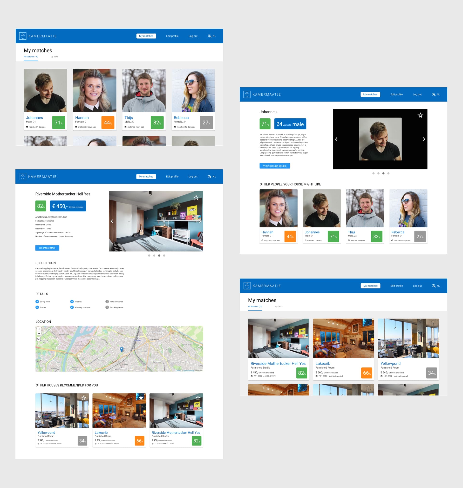 Kamermaatje - Figma desktop design